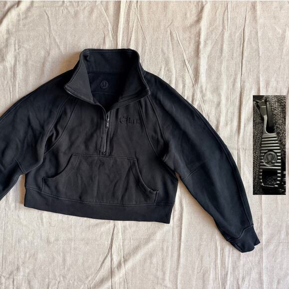 Lululemon Tops - Lululemon Sweatshirt Womens M/L Scuba Quarter Zip Pull Over Cropped Thumb Holes
